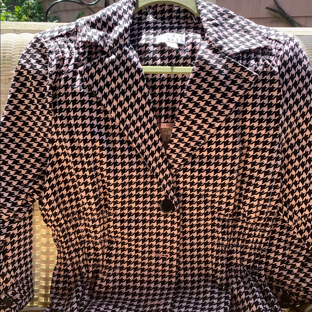Joan Rivers 3/4 sleeve houndstooth jacket